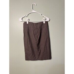 Banana Republic Skirt - Brown Wool Exposed Zipper Pencil Stretch Straight Size 2